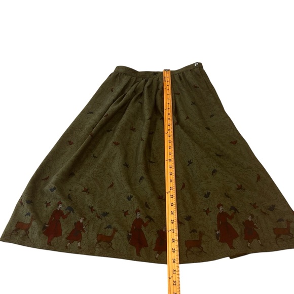 Vintage midi skirt Womens size 6 cottagecore folkcore peasant boho artsy green - Picture 6 of 16